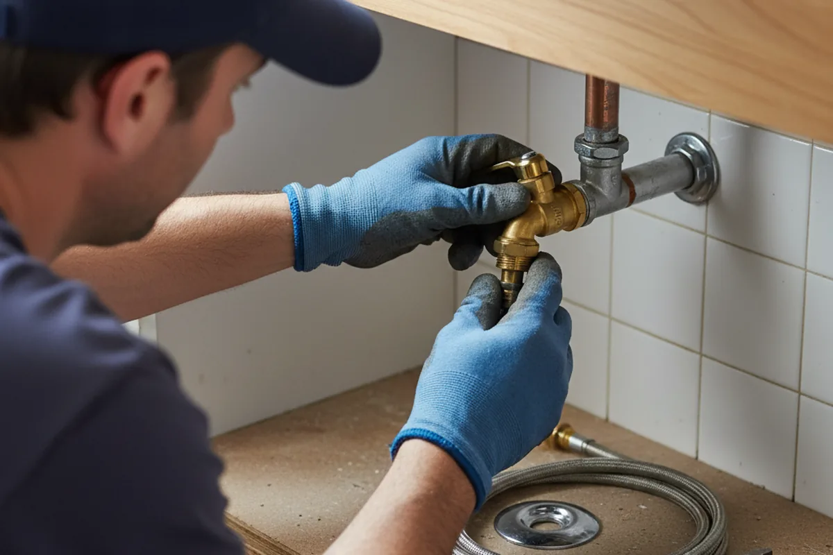 Shutoff valve and fitting work during Emergency Plumbing in Hazard